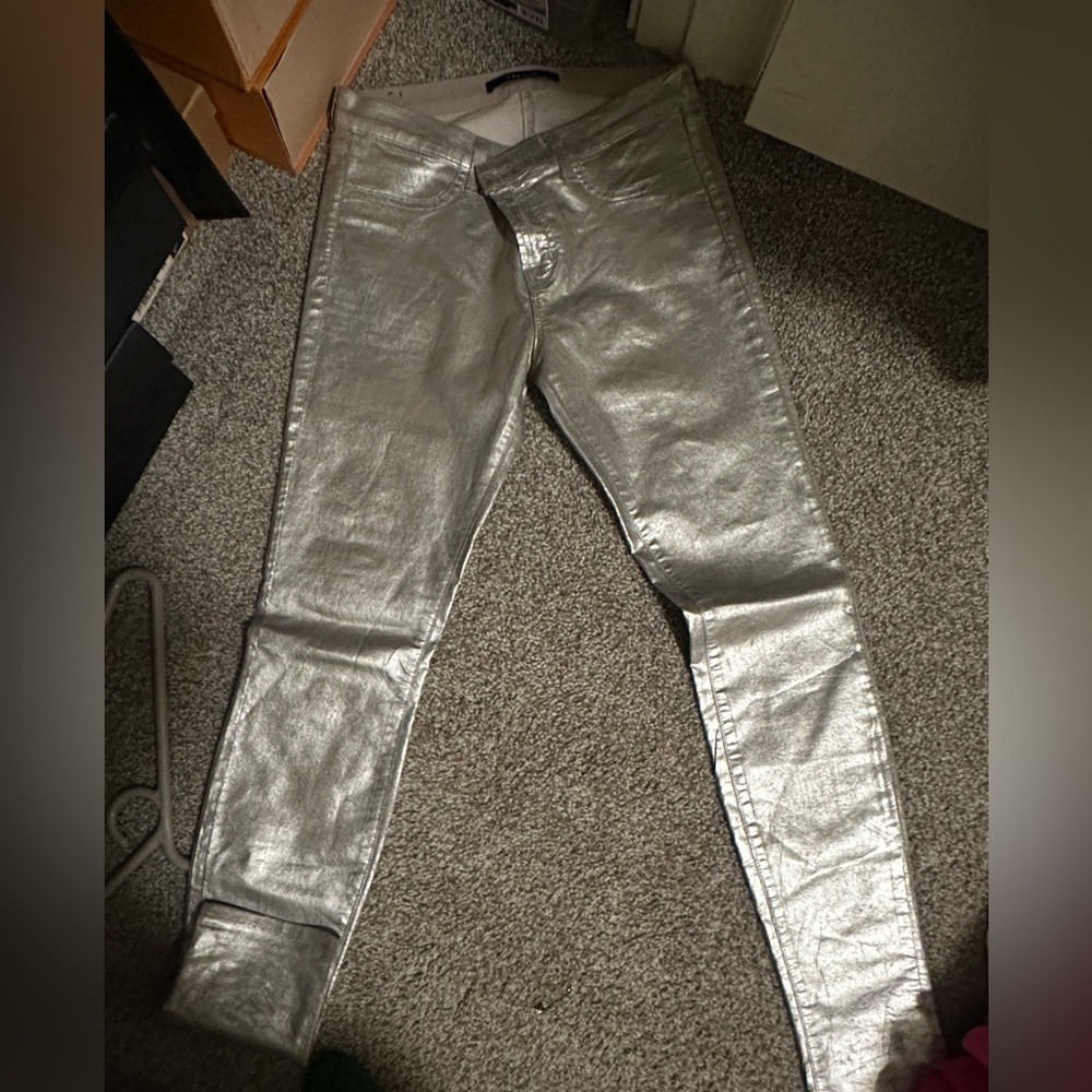 J Brand silver Metallica Distressed Jeans
